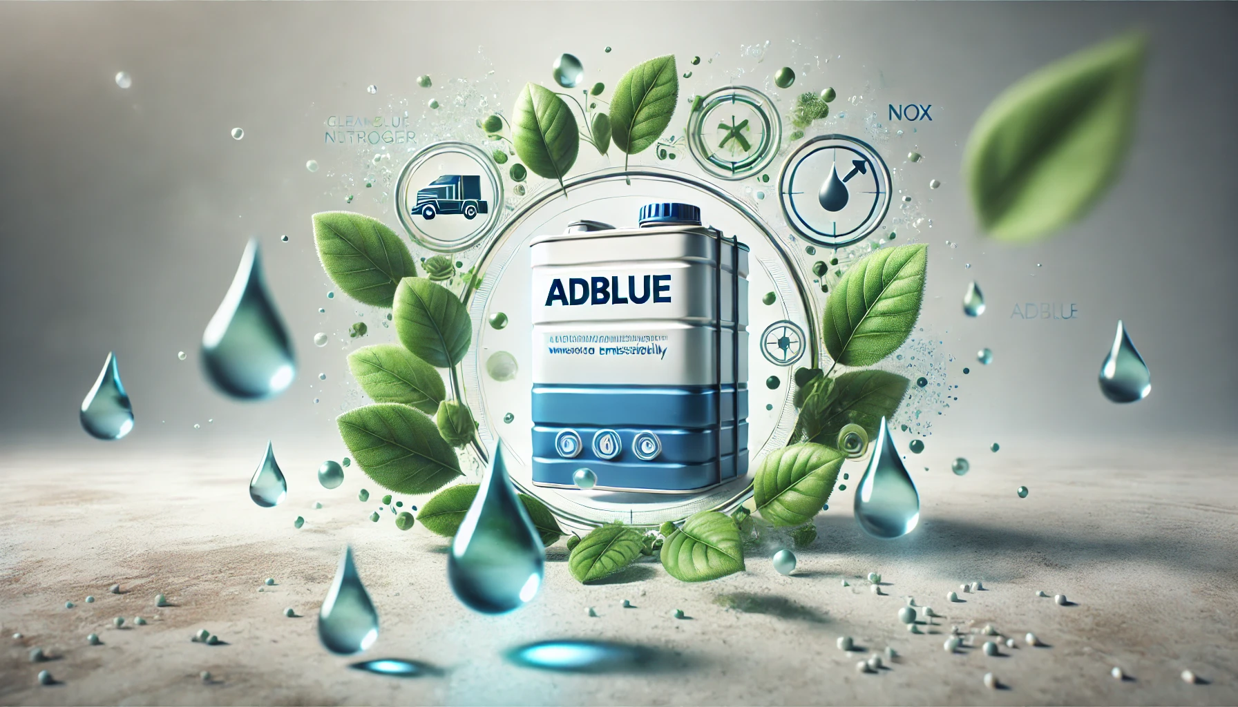 AdBlue container with green leaves