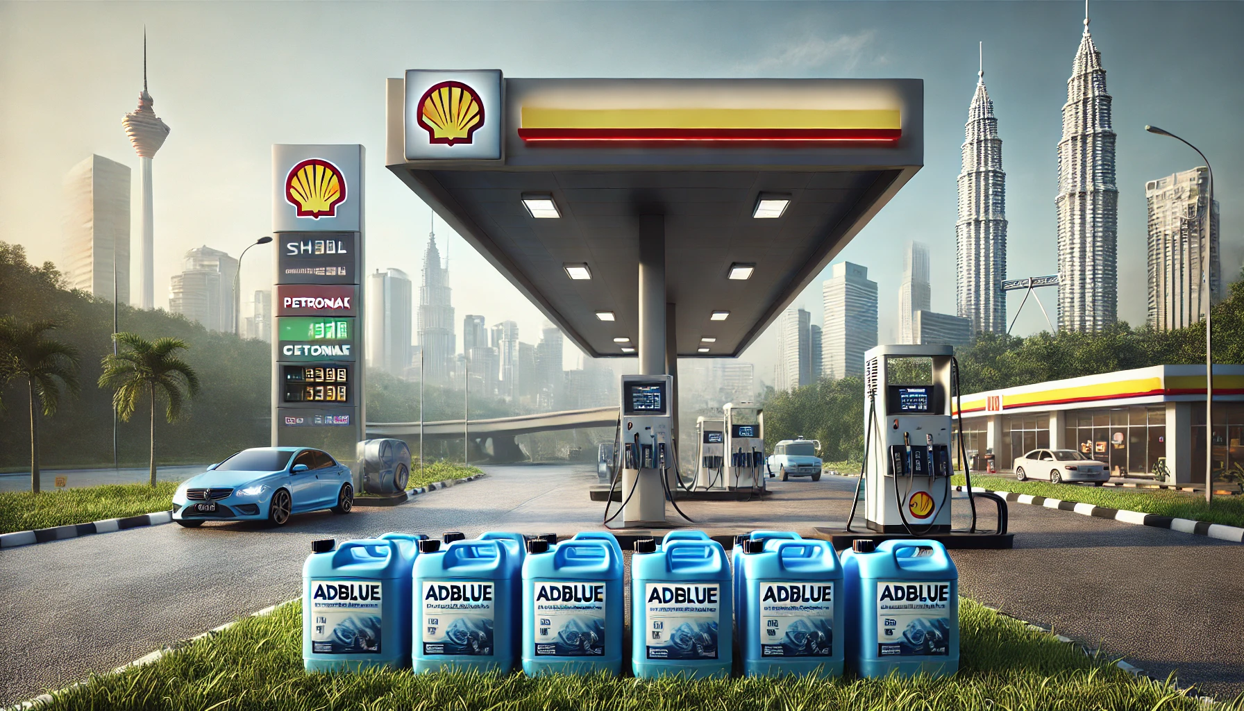 A modern petrol station