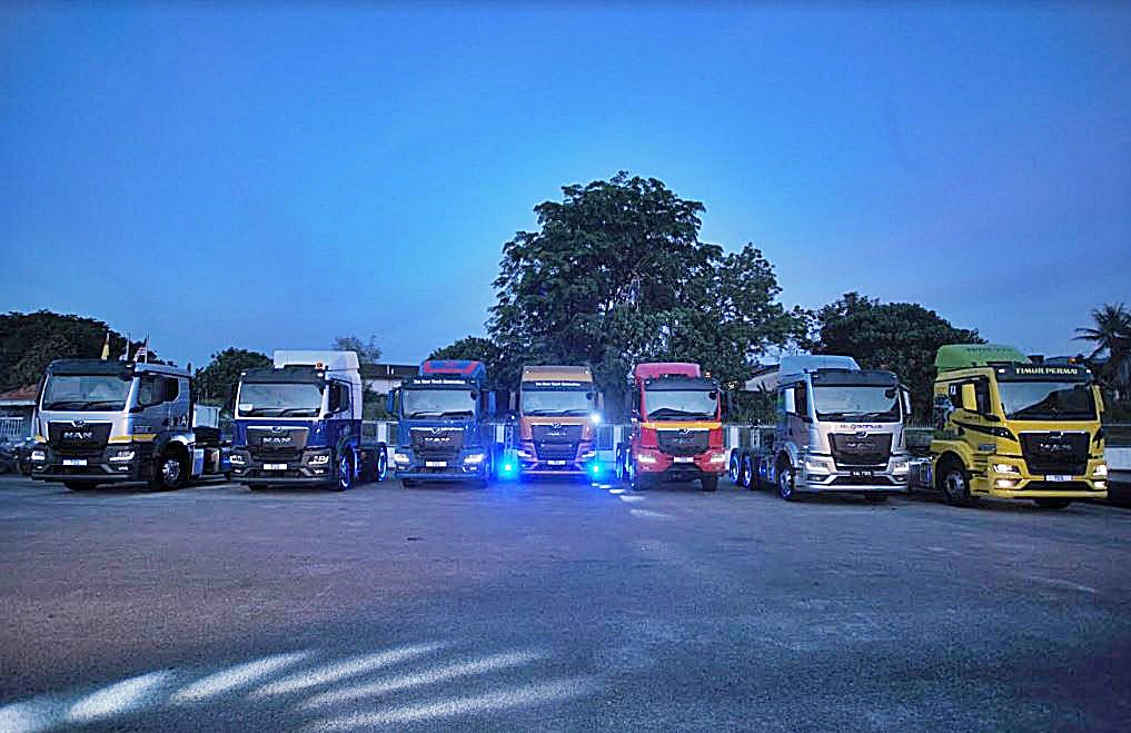 Fleet of Euro 5/Euro 6 Trucks at Loading Bay in Malaysia